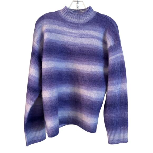 ACNE STUDIOS Ombre Stripe Mohair Wool Sweater Purple NWOT Size XS Stretch - Picture 1 of 7